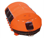 Self righting inflatable life raft