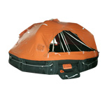 Davit launched inflatable life raft
